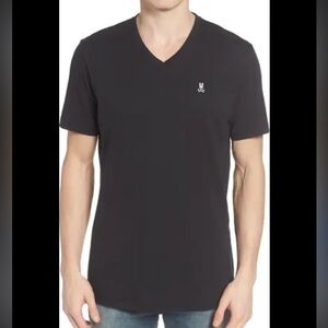 PSYCHO BUNNY v-neck shirt short sleeve t-shirt washed black size medium